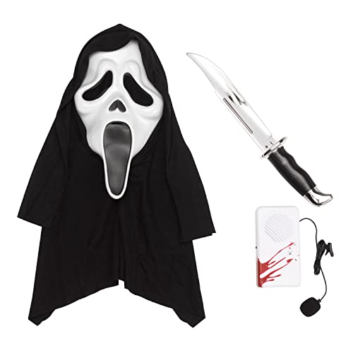 Fun World Officially Licensed Ghost Face Slayer Kit with Voice Changer Costume Accessory Black