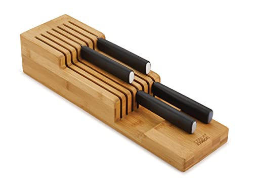 Joseph Joseph DrawerStore Knife Organizer, holds up to 9 knives, Kitchen Organization & Drawer Storage - Bamboo, Compact