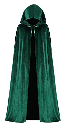 Lelike Professor Mcgonagall Cloak Green Cape Hooded Cloak with Hood for Witch Sanderson Sisters Costumes