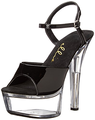 Ellie Shoes Women's 601-juliet-c, Black/Clear, 9 M US