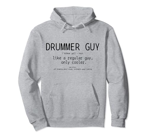 Drummer Guy Definition Funny Vintage Drums Drumming Pullover Hoodie