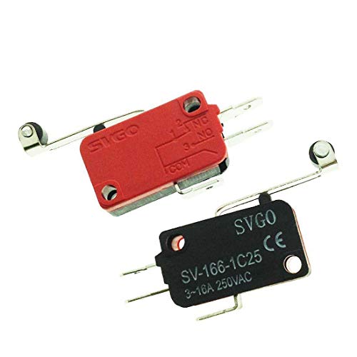 Saim Micro Switch 250V AC SPDT 1NO 1NC Limit Switch SV-166-1C25 Long Lever with Wheel Automatic Reset 20PCS