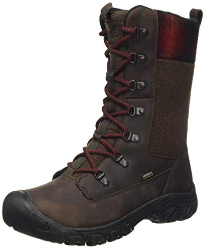 KEEN womens Greta Tall Wp Snow Boot, Chestnut/Mulch, 6.5 US