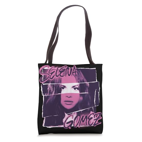 Official Selena Gomez Pink Photo Black Tote Bag