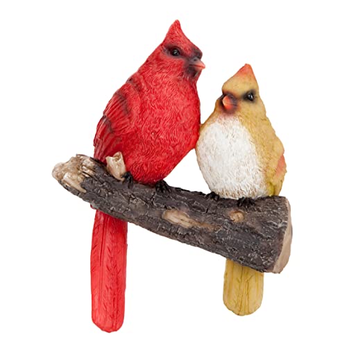 Bits and Pieces - 'Pair of Cardinals' Tree Hugger - Yard Decorations - Whimsical Tree Birds Sculpture - Garden Decoration - Garden Peeker Yard Art