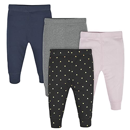 Gerber Baby Girl's 4-Pack Pants, Hearts, 18 Months
