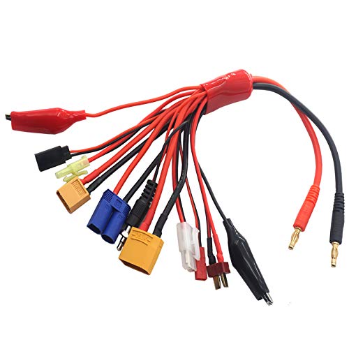 Vgoohobby 10 in 1 RC Lipo Battery Multi Charger Adapter 4.0mm Banana Plug Lead Convert Cable for RC Car Drone Quadcopter