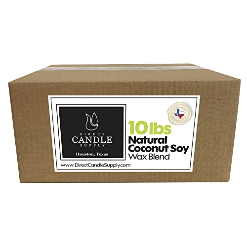 Direct Candle Supply - Coconut Soy Wax Blend for Candle Making - 10 lb. Creamy Blend for High Load Fragrance Formulation - (10 lb)