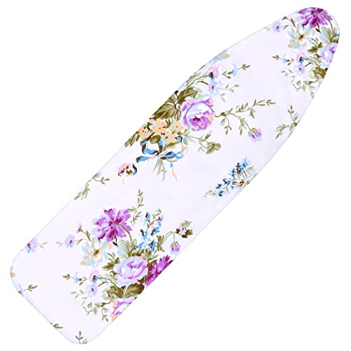 Rerrmico Ironing Board Cover and Pad 15x54 Inch Standard Ironing Board Cover with Elastic Edge and Hook and Loop Fasteners Scorch and Stain Resistant Cotton Ironing Covers