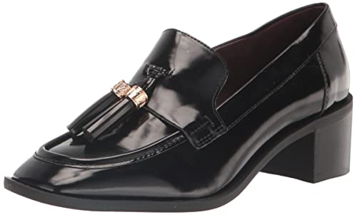 Franco Sarto Womens Donna Heeled Loafer Black 8.5 M