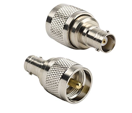 DHT Electronics 2pcs coaxial coax adapter BNC female to UHF male PL-259 PL259