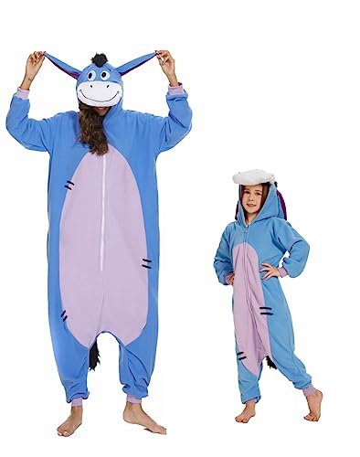 LandRosy Animal Adults Unisex Onesie Halloween Plush Costumes Sleeping Pajamas(Donkey-XL)