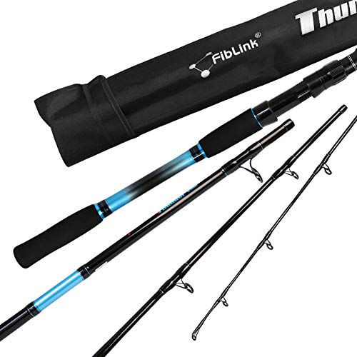 Fiblink 4-Piece 7-Feet Carbon Fiber Fishing Rod Spinning & Casting Travel Portable Rod Lightweight Sensitive Tournament Quality Fishing Pole for Fresh & Saltwater(Spinning-Blue-H)