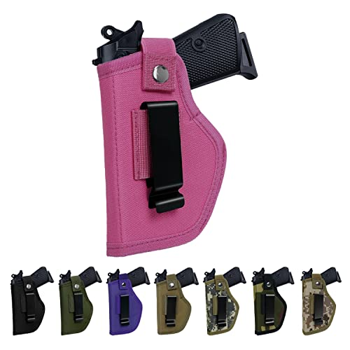 Universal Gun Holsters for Men Women, IWB/OWB 9mm Holsters for Pistols Right Left, 380 Gun Holster, Concealed Carry Holster Fits S&W M&P Shield Glock 17 19 26 27 42 43 Revolver, Similar Handguns