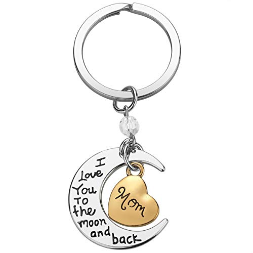 Mom Gifts from Daughter Son - Christmas Gifts for Mom, Mother’s Day Gifts from Daughter, Mom Birthday Gifts, Mother Daughter Gifts, Mom I Love You to the Moon and Back Keychain