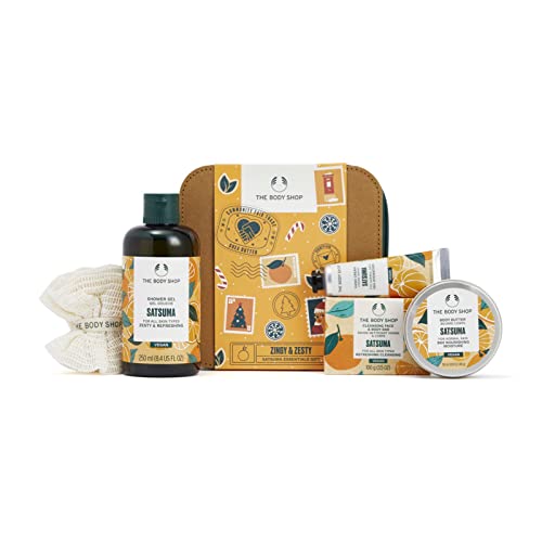 The Body Shop Zingy & Zesty Satsuma Essentials Gift Set – Nourishing & Refreshing Vegan Skincare Treats – 5 Items