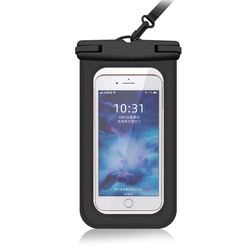 Universal Waterproof Case,Waterproof Phone Pouch Compatible for iPhone 13 12 11 Pro Max XS Max Samsung Galaxy s10 Google Up to 7.0', IPX8 Cellphone Dry Bag for Vacation (Black)