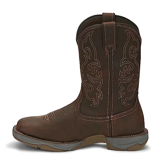 Tony Lama Men Junction 11` Pull on Soft Toe Sqaure toe Work Boot Brown 10.5 D