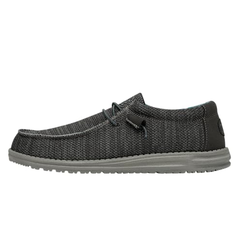 Hey Dude Men's Wally Sox Charcoal Size 13 | Men’s Shoes | Men's Lace Up Loafers | Comfortable & Light-Weight