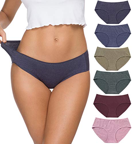 Wealurre Cotton Women's Breathable Panties Seamless Comfort Underwear (3128M, Line Purple)