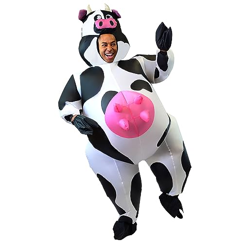 Spooktacular Creations Inflatable Costume Air Blow-up Deluxe Halloween Cow Costume - Adult Size (5'3'' to 6'3'')