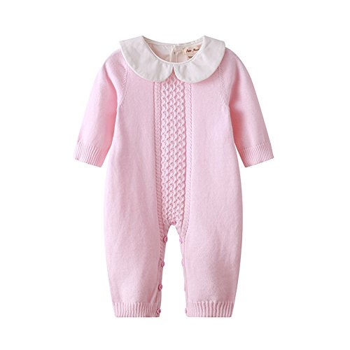 Auro Mesa Baby & Little Boy Girl Peter Pan Collar Knit Sweater Romper Outfit Clothes Twin Baby Clothing Jumpsuit Boutique 0-18M