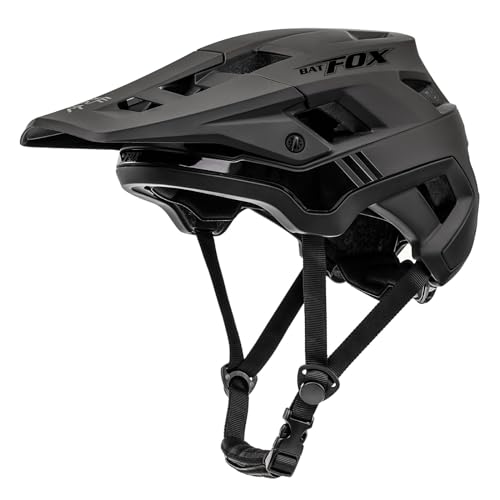 BATFOX Bike Helmet Mountain Bike Helmets for Men Women Adults MTB Bicycle Cycling BMX Bike Helmet(Black,L(56-61CM))