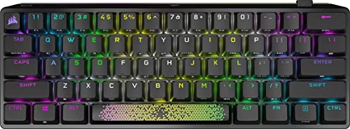 Corsair K70 PRO MINI WIRELESS RGB 60% Mechanical Gaming Keyboard (Fastest Sub-1ms, Swappable CHERRY MX Speed Keyswitches, Aluminum Frame, PBT Double-Shot Keycaps) QWERTY, NA Layout - Black