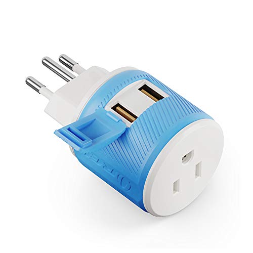 OREI Switzerland Travel Plug Adapter with Dual USB - USA Input - Type J (U2U-11A), Will Work with Cell Phones, Camera, Laptop, Tablets, iPad, iPhone and More