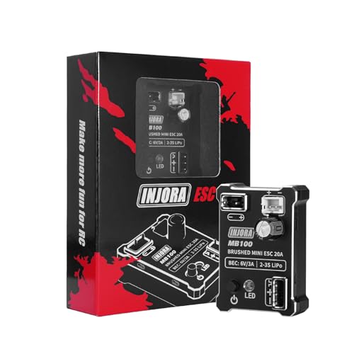 INJORA MB100 Brushed Mini ESC 20A for 1/24 1/18 RC Crawler SCX24 AX24 TRX4M FCX24 FCX18 Upgrade