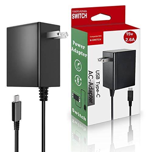 Charger for Nintendo Switch/Lite/OLED/Steam Deck,Support TV Mode,HAC-002 USB-C Fast Charger Replacement for Steam Deck/Switch/Switch Lite/Switch OLED/Switch Dock Station 15V 2.6A Power Supply Adapter