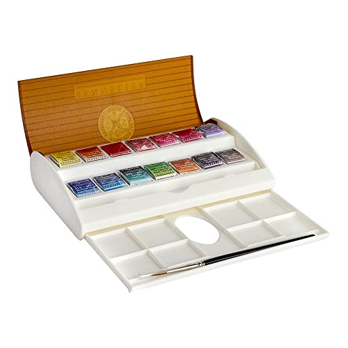 Sennelier - Watercolour Travel Set - 14 Half Cups in Plastic Box