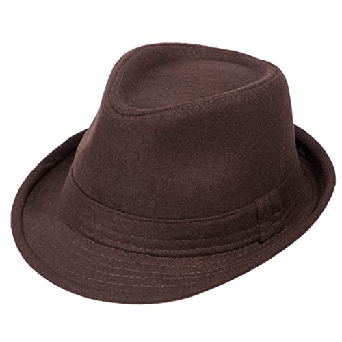 Unisex Fedora Hats for Women 1920s Mens fedora hats Manhattan Fedora Hat Dress Hats for Men 1920 Accessories for Mens Dress Hats with Brim for Party,Brown