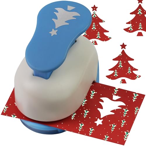ECOHU Christmas Tree Punch for Craft 1-Inch, Paper Punch Pine Tree for Christmas, Tool Snowflakes Punch for Scrapbook, Gifts, Festival Cards, Decorations, DIY Arts