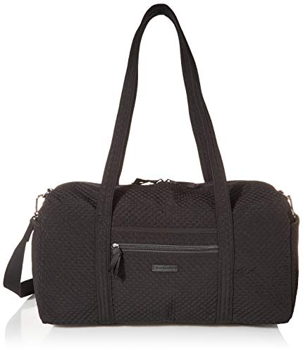 Vera Bradley Women's Microfiber Medium Travel Duffle Bag, Classic Black, One Size