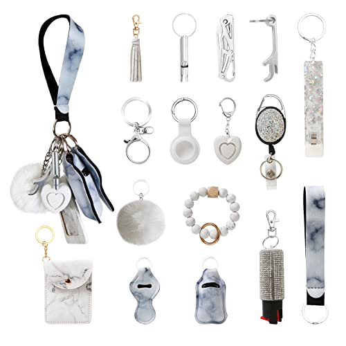 Tasmtto Keychain for Women, Gifts for Woman and Girls (Gray marble)