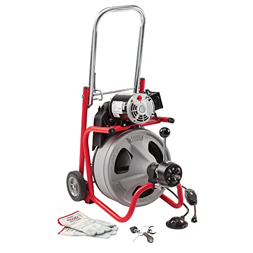 RIDGID K-400 Drain Cleaning 115-Volt Drum Machine Kit with AUTOFEED Control and C-32IW 3/8' x 75' Cable