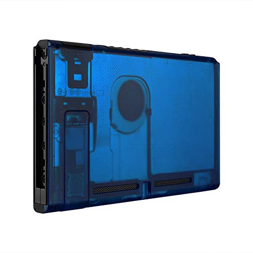 eXtremeRate Transparent Clear Blue Console Back Plate DIY Replacement Housing Shell Case for Nintendo Switch Console with Kickstand – JoyCon Shell NOT Included