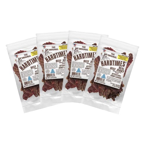 Hardtimes Handcrafted Beef Jerky - Original Flavor - 4 Pack of 2.25 oz. Bags