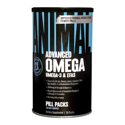 Animal Omega – Omega 3 & 6 Supplement – Fish Oil, Flaxseed Oil, Salmon Oil, Cod Liver, Herring, and more – Supports Cardiovascular & Joint Health – Enhances Metabolism – 30 Day Pack