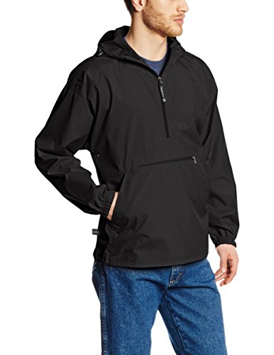The 'Newport Collection' Pack-N-Go Pullover Jacket from Charles River Apparel, Black, XL