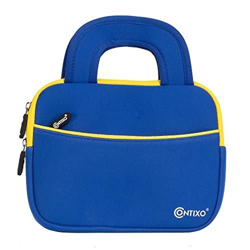 Contixo 7' Tablet Sleeve Bag Good for Contixo V8/V9 Kids Tablet, Dragon Touch Y88X Pro/Y88X/M7 Kids Tablet, iPad Mini 4 3 2 1, Galaxy Tab A 8.0, Amazon Fire 7’’ and 8’’with Accessory Pocket (Blue)