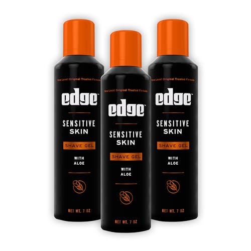 Edge Shaving Gel for Men, Sensitive Skin with Aloe, 7oz (3 Pack) - Shaving Gel For Men That Moisturizes, Protects, and Soothes To Help Reduce Skin Irritation