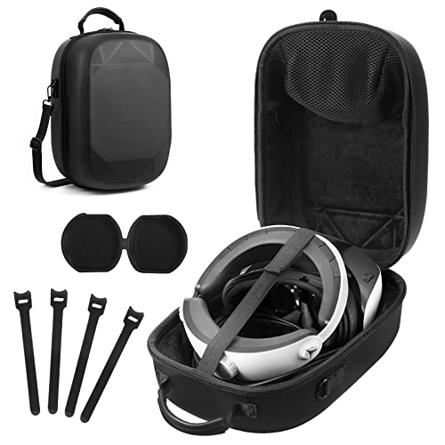 Jhua for Quest 3 PSVR2 Hard Carrying Case for Quest 3 Accessories Headset PlayStation VR2 Gaming Headset, Touch Controllers Accessories with Shoulder Strap Lens Protector Cover for Travel Home Storage