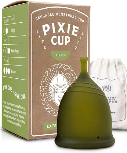 Pixie Soft Menstrual Cup - Ranked 1 for Most Comfortable Reusable Period Cup - Buy One We Give One - Includes Ebook Guide, Flushable Wipes, Lube, & Storage Bag - Tampon and Pad Alternative