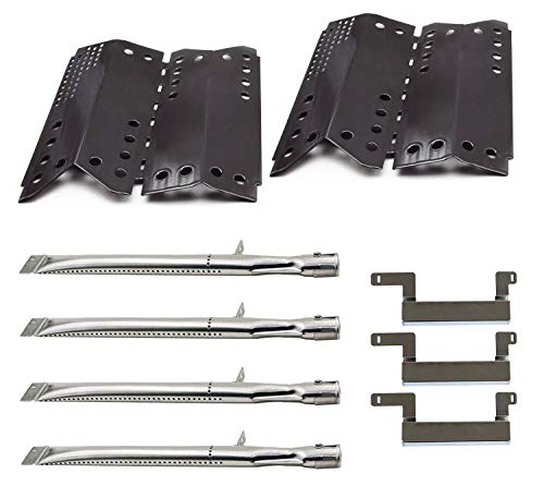 Hongso Gas Grill Burners, Heat Plates and Crossover Tubes Replacement for Stok SGP4130N, SGP4330SB, SGP4032N, SGP4130N, Stok Quattro 4 Burner Grills (PPD3322-SBD3314-CTD3303)