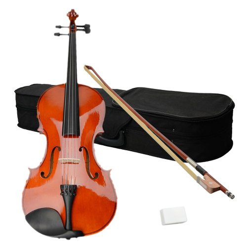 16 Inches Acoustic Viola with Case Bow Rosin, Musical Instrument Viola Set for Adults,Beginners Students (Nature)