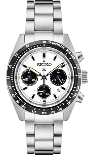 SEIKO SSC813 Solar Watch for Men - Prospex Speedtimer Collection - Stainless Steel, Lumibrite Display, Water-Resistant 100M