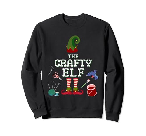 The Crafty Elf, Matching Family Christmas Pajamas, Crafter Sweatshirt