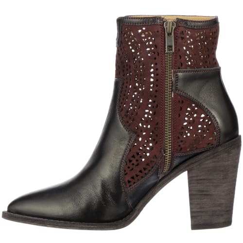 Lucchese Womens Tara Pointed Toe Casual Boots Ankle High Heel 3' & Up - Black, Red - Size 7 B